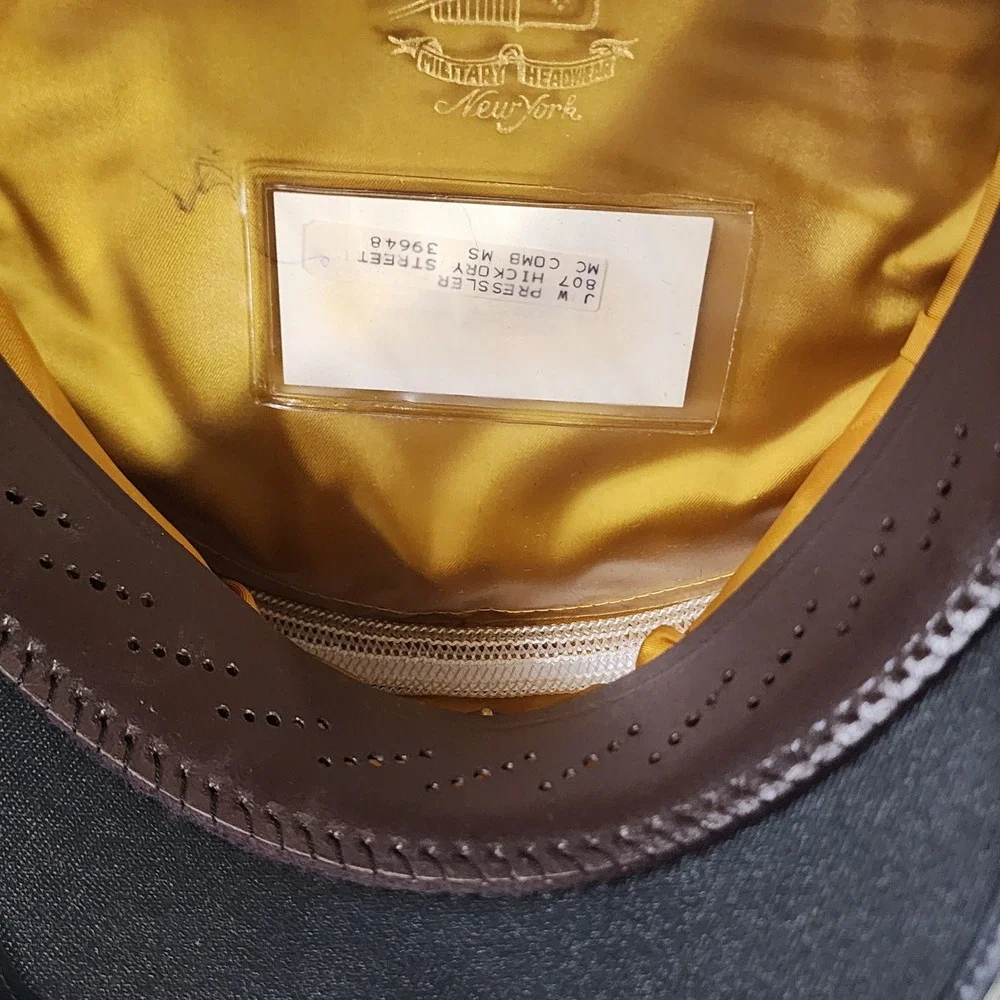 VTG Art Caps New York Military Service Cap Green Wool Gold Bullion Visor Vietnam